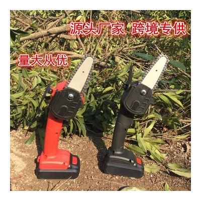 單手鋸 鋰電電動(dòng)充電小型家用戶外伐木鋸果園無線手持4寸單手鏈鋸