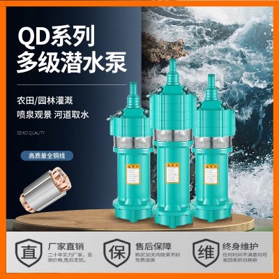 QD多級(jí)潛水泵高揚(yáng)程深井油浸式清水泵小老鼠農(nóng)用灌溉大流量抽水泵