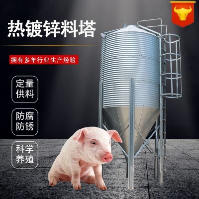生產(chǎn)畜牧養(yǎng)殖業(yè)機械設(shè)備自動化養(yǎng)豬料線豬舍儲存飼料塔熱鍍鋅料塔