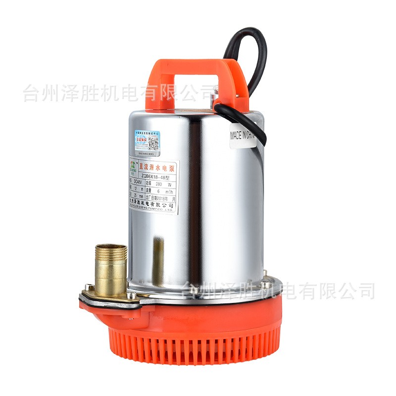廠家直銷外貿(mào)款12V24V促銷價不銹鋼直流潛水泵大流量電瓶車抽水泵