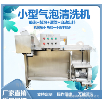 小型果蔬氣泡清洗機(jī) 半成品預(yù)制菜加工設(shè)備 翻藍(lán)自動(dòng)出料洗菜機(jī)器