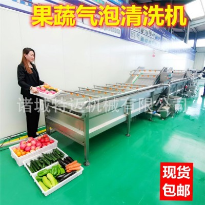全自動果蔬氣泡清洗機 商用水果蔬菜清洗機 氣泡噴淋洗菜機設備