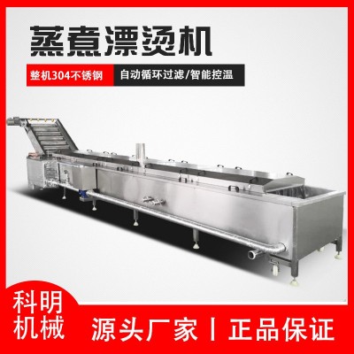 全自動果蔬漂燙機 商用菜葉漂燙殺青機設(shè)備 食品廠水果預 煮流水線