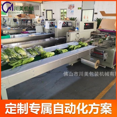 全自動青菜包裝機水果蔬菜封口打包機蓮藕玉米自動套袋枕式包裝機