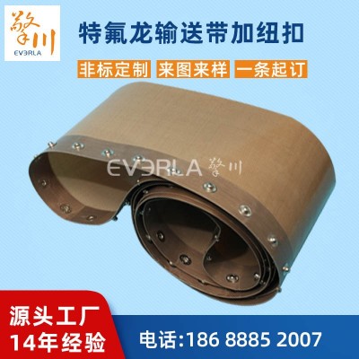 非標(biāo)超薄0.35特氟龍耐高溫輸送帶加紐扣鐵氟龍傳送帶廠家加工定制