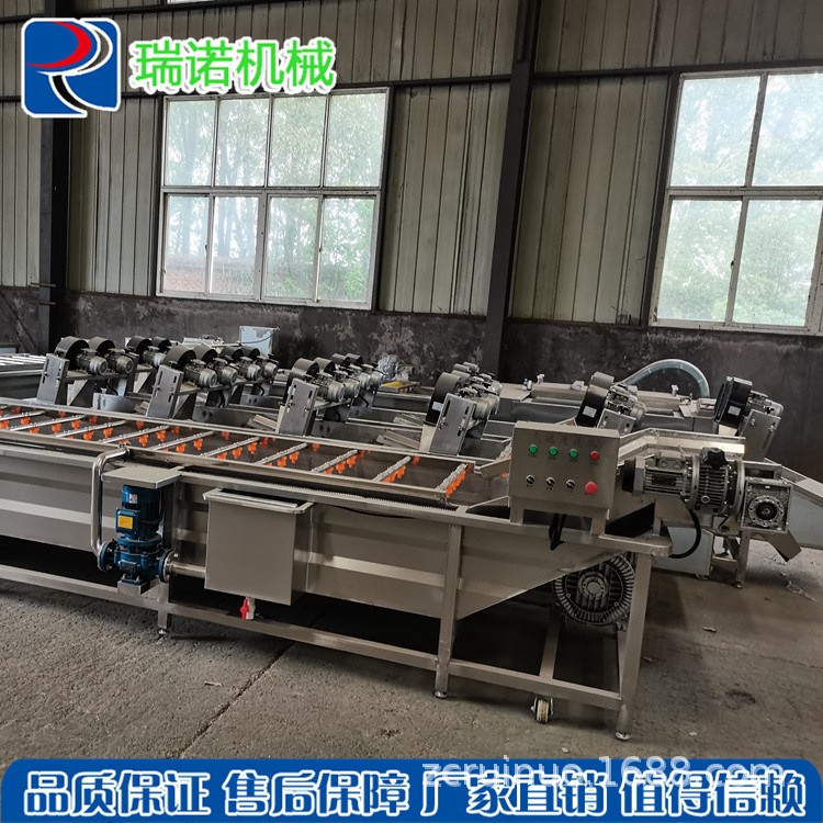 定制氣泡清洗流水線 全自動氣泡噴淋式果蔬清洗機 凈菜加工設(shè)備
