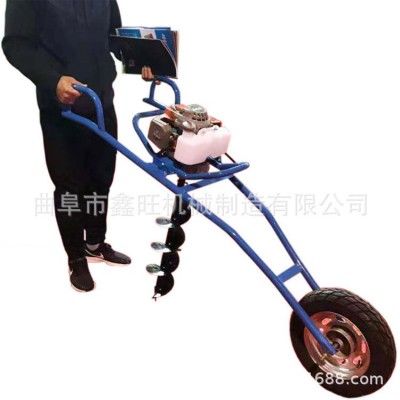 鑫旺大功率鉆地打洞機(jī)手提式小型地鉆機(jī)二沖程52cc汽油機(jī)挖坑機(jī)