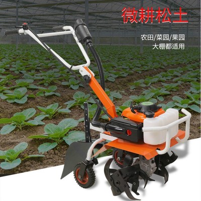 硬地開荒翻整防纏草碎草機(jī)四沖程小型微耕機(jī)大棚開溝汽油旋耕機(jī)