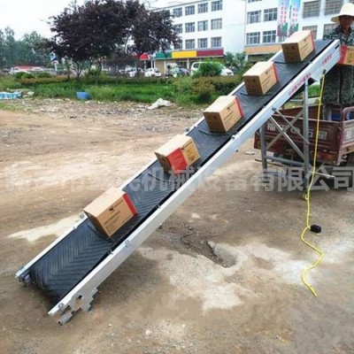 河北手搖升降皮帶輸送機(jī) 裝車(chē)卸貨輸送帶 糧食水泥化肥上料機(jī)